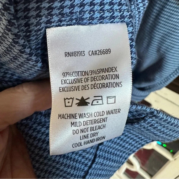 Robert Graham Size Medium Tailored Fit Flip‎ Cuff Long Sleeve Blue Plaid Classic - Picture 5 of 12